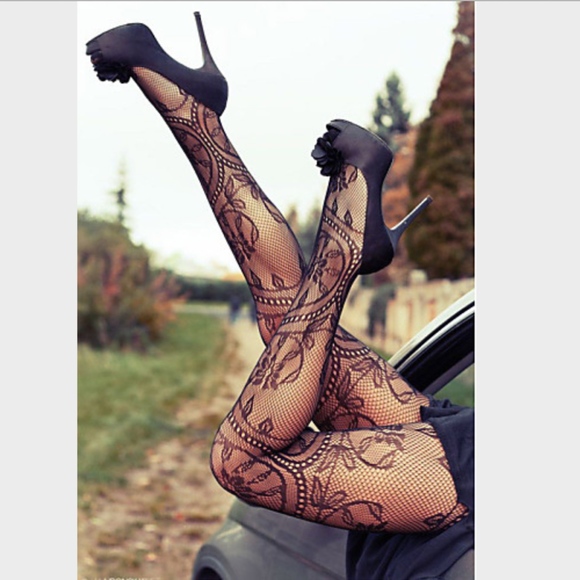 Andibeiqi Accessories - New! Sexy Jacquard Thin Pantyhose Black Lace